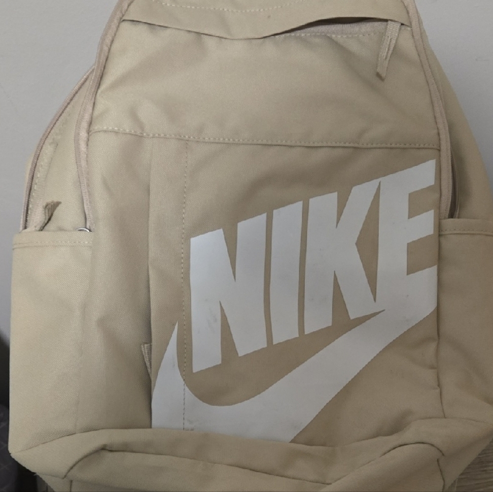 Nike Men's Tan Backpack with White Logo